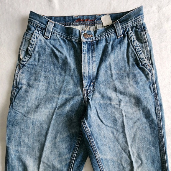 Vintage Eddie Bauer Carpenter Jeans Mens 29W 26L Denim Relaxed Straight Leg Blue - Picture 2 of 16